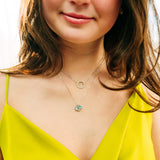 Julie Julsen Kette mit Anhänger silber mit 2 hellblauen Spinell und 1 blauer Topas