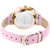 Julie Julsen Damenarmbanduhr LITTLE SECOND rosé vergoldet mit rosa Lederband 3 atm