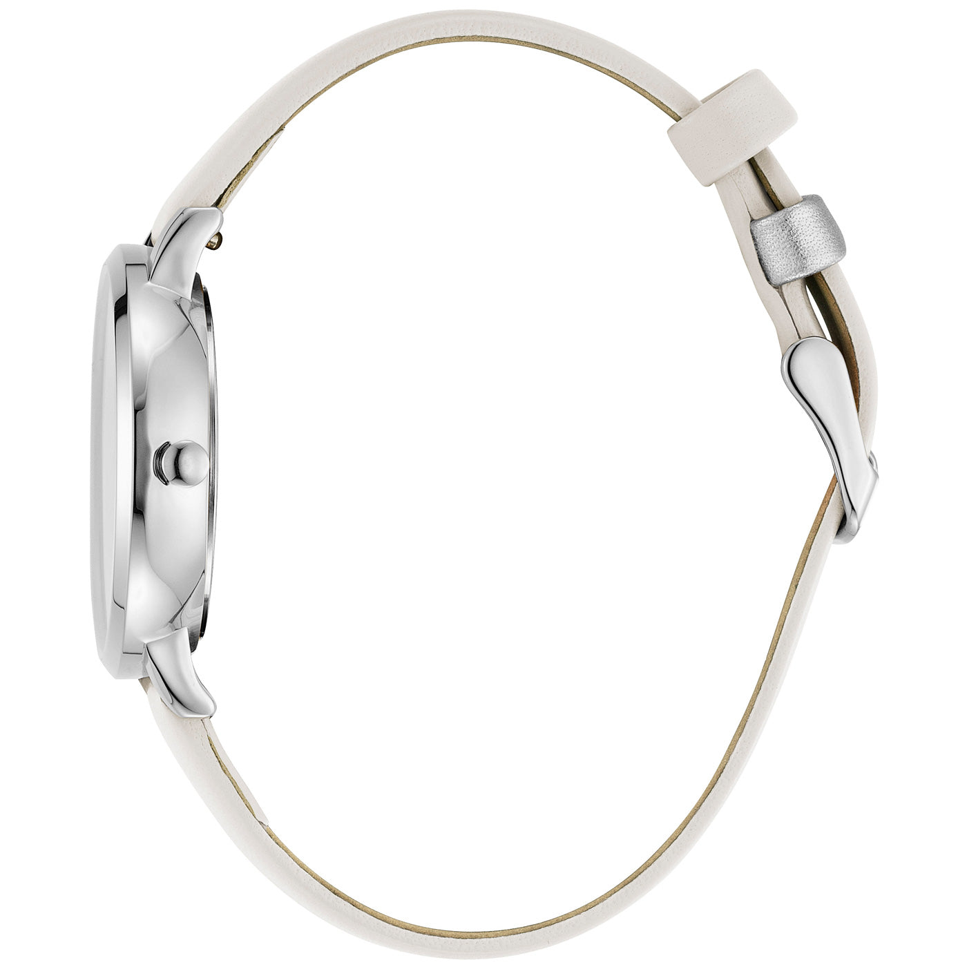 Julie Julsen Damenarmbanduhr LITTLE SECOND silber mit hellgrauem Lederband 3 atm