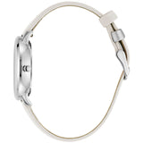 Julie Julsen Damenarmbanduhr LITTLE SECOND silber mit hellgrauem Lederband 3 atm