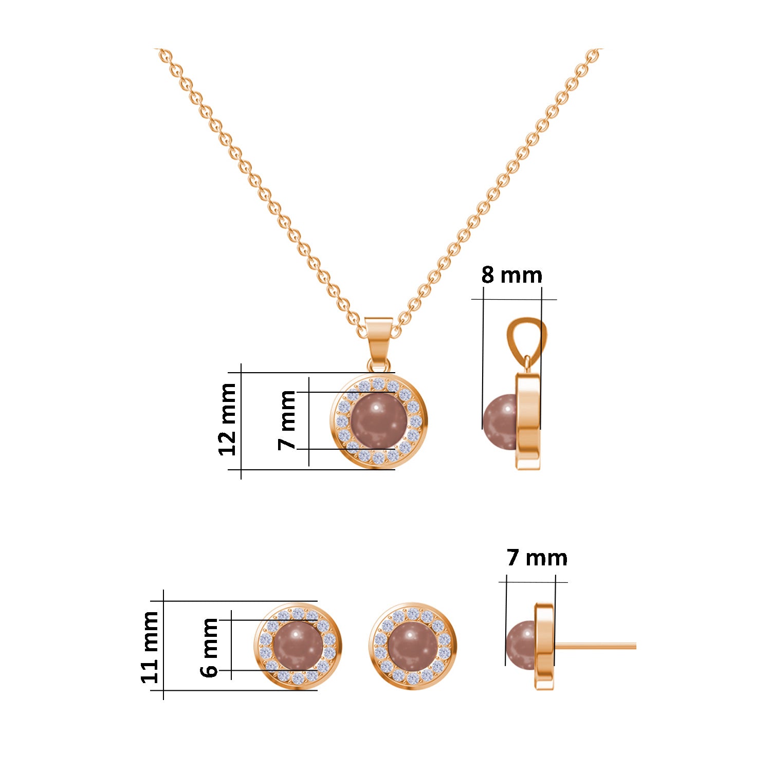 Julie Julsen Damenuhr Set BROWN PEARL