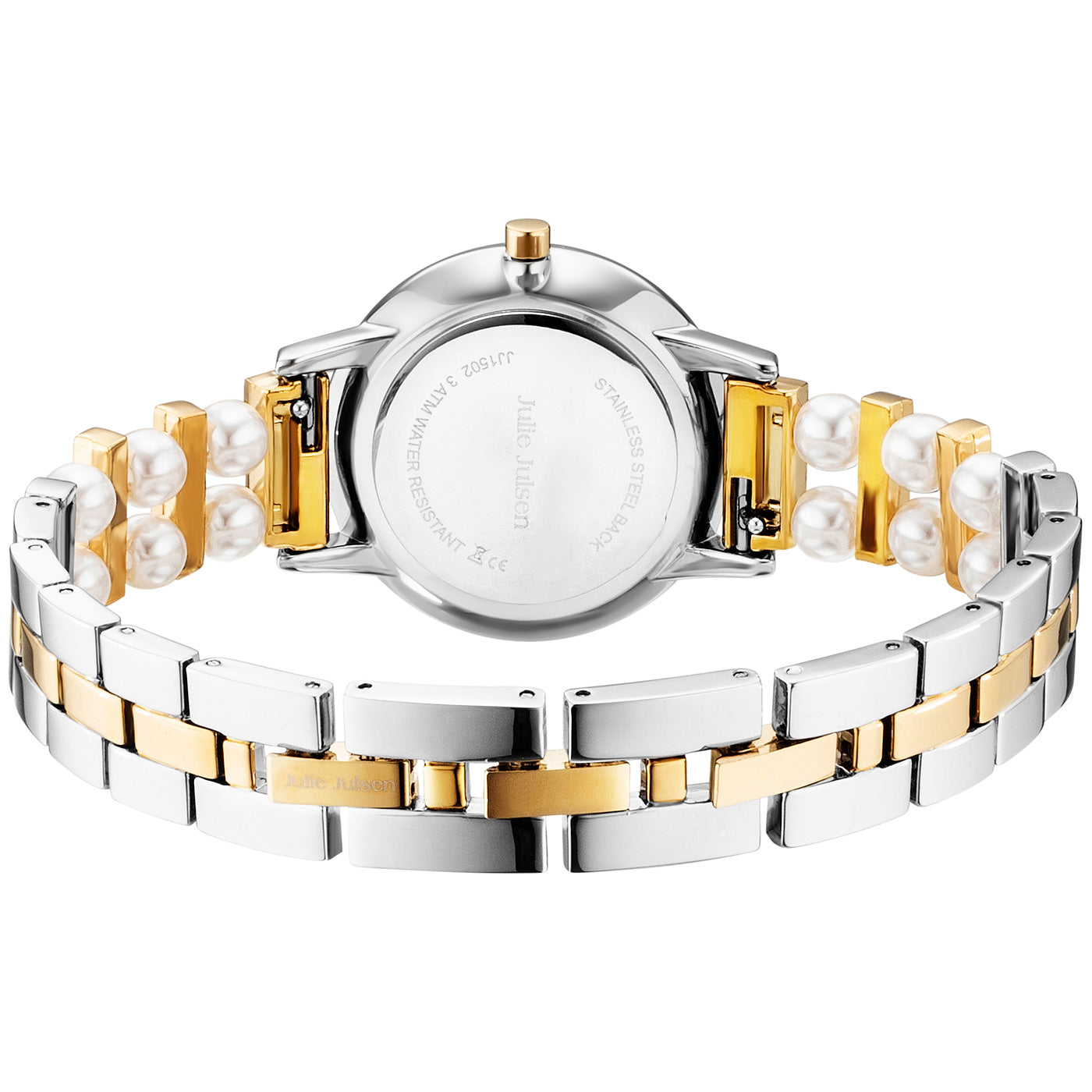 Julie Julsen Damen Armbanduhr PEARLS vergoldet mit weißen Perlenuhrband 3 atm
