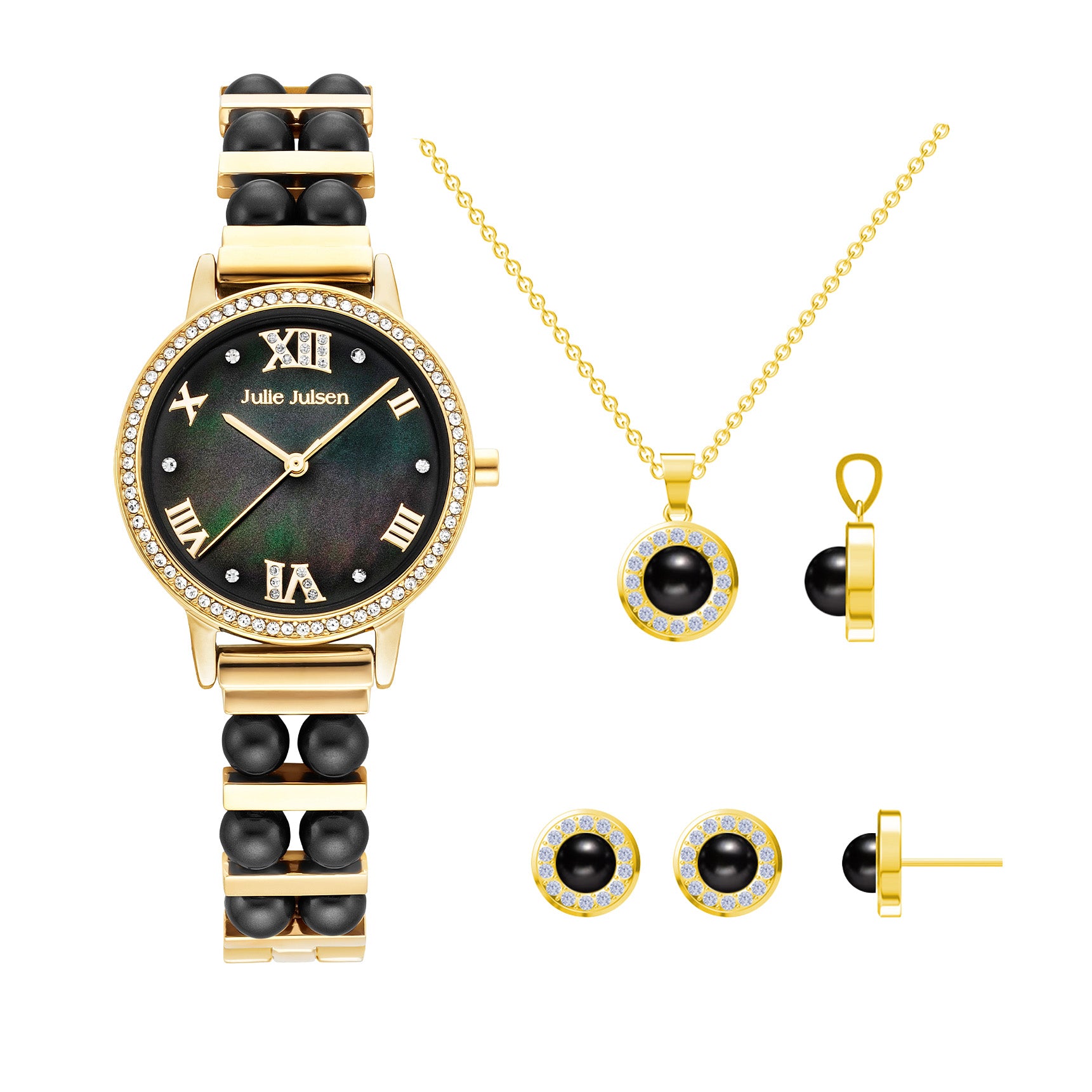Julie Julsen Damenuhr Set DARK PEARL