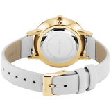 Julie Julsen Damenuhr SHINY II vergoldet mit grauem Lederband und 72 Zirkonia 3 atm