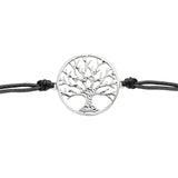 Julie Julsen, Armband aus Stoff in schwarz mit LEBENSBAUM silber, one-size