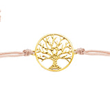 Julie Julsen, Armband aus Stoff in beige mit LEBENSBAUM vergoldet, one-size