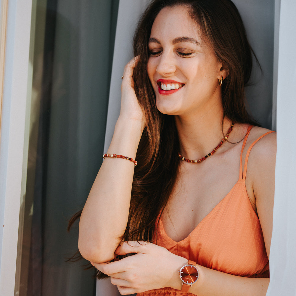 Julie Julsen Loving Stones, Armband aus roten Edelsteinen -Jaspis, Granat