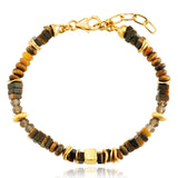Julie Julsen Loving Stones, Armband aus braunen Edelsteinen -Tigeraugen, Rauchquarz