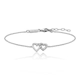 JULIE JULSEN AMORE ARMBAND mit 2 HERZEN 12 ZIRKONIA Armbänder Julie Julsen silber