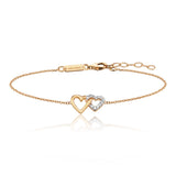 JULIE JULSEN AMORE ARMBAND mit 2 HERZEN 12 ZIRKONIA Armbänder Julie Julsen gold