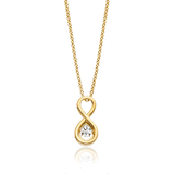 JULIE JULSEN DANCING STONE KETTE UNENDICH VERGOLDET mit 1 ZIRKONIA