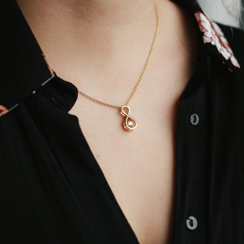 JULIE JULSEN DANCING STONE KETTE UNENDICH VERGOLDET mit 1 ZIRKONIA