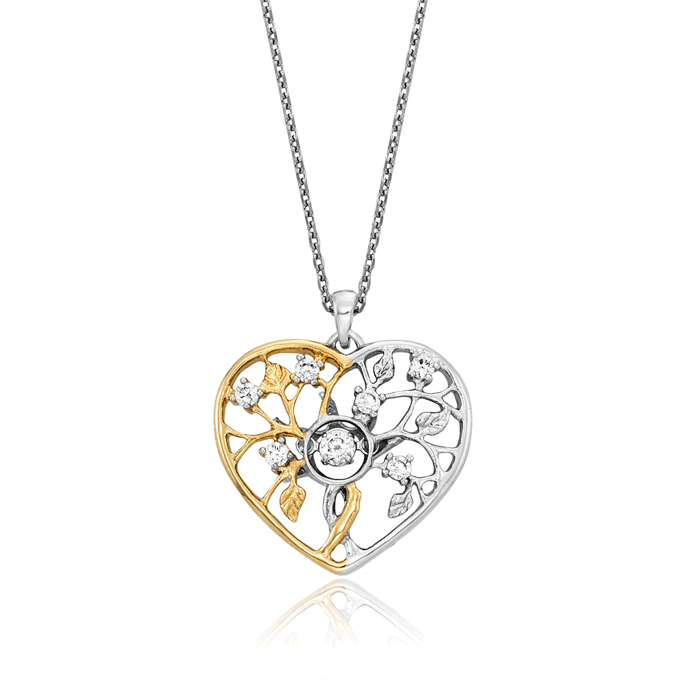 JULIE JULSEN DANCING STONE KETTE LIEBESBAUM SILBER VERGOLDET 7 ZIRKONIA Halsketten Julie Julsen