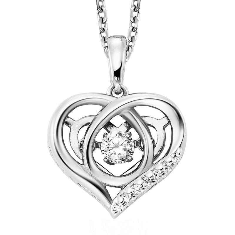 Julie Julsen Dancing Stone Kette HERZ silber mit 8 Zirkonia