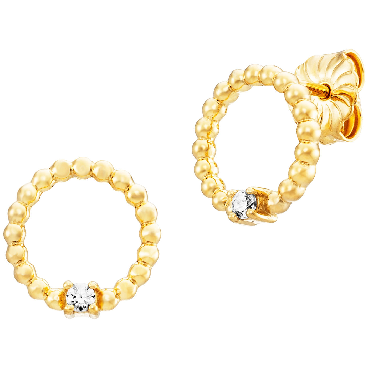 Julie Julsen, Ohrstecker vergoldet mit 2 Zirkonia