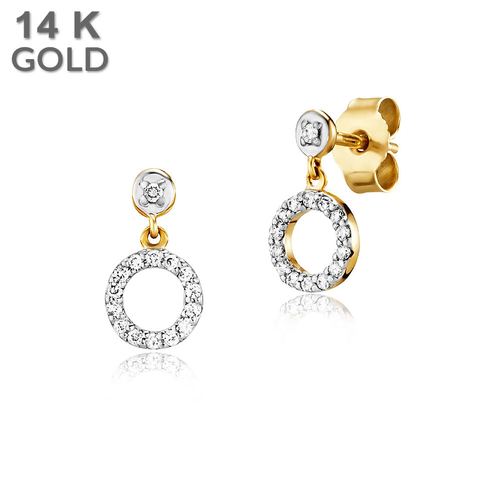 Julie Julen Julsen diamonds circle 30 – earrings gold with Julie yellow