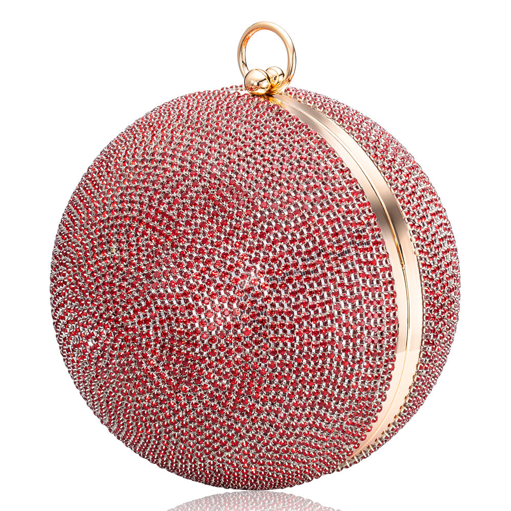 Julie Julsen Disco Handtasche rund mit roten Zirkonia