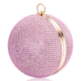 Julie Julsen Disco Handtasche rund mit pinken Zirkonia