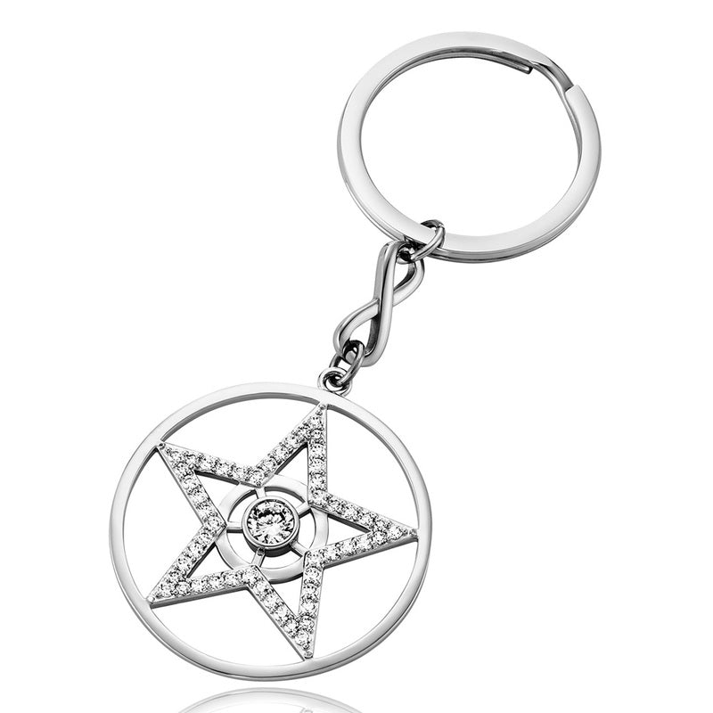 Julie Julsen Schlüsselanhänger STERN Stahl silber mit 51 Zirkonia