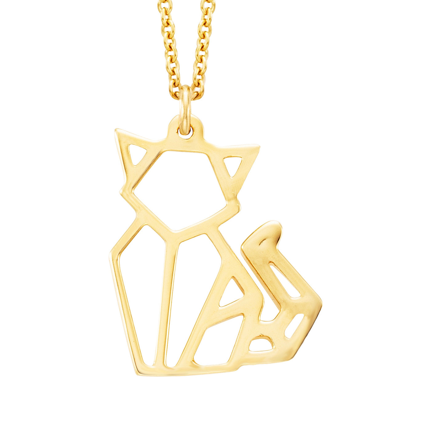 Julie Julsen, Kette vergoldet, Anhänger Katze vergoldet