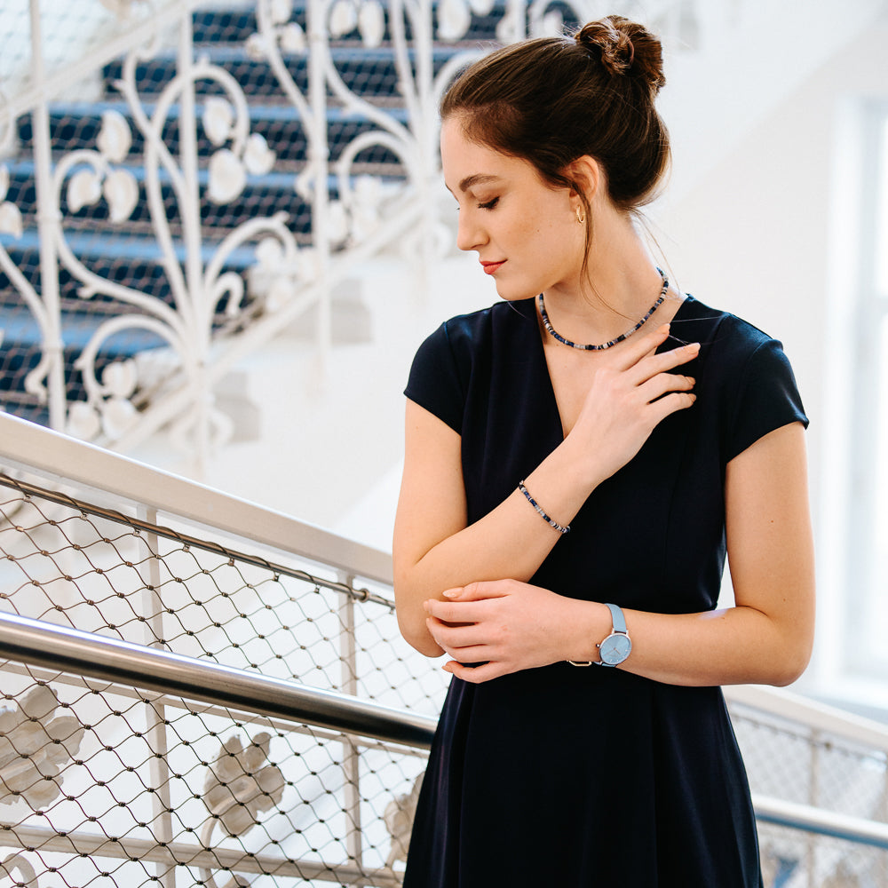 Julie Julsen Loving Stones, Kette aus blauen Edelsteinen -Lapis,Aventurin,Dumortierit,Aquamarine,Dumortierit