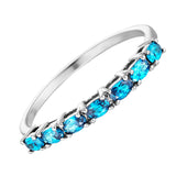 Julie Julsen Ring silber mit 7 hellblaue Zirkonia