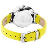 Julie Julsen Uhr, Color Lime, Lederband gelb, mit 16 Zirkonia, 30m
