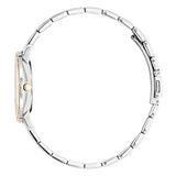 Julie Julsen Damen Armbanduhr 34mm silber vergoldet perlmutt weißes Zifferblatt mit 70 Zirkonia 3atm