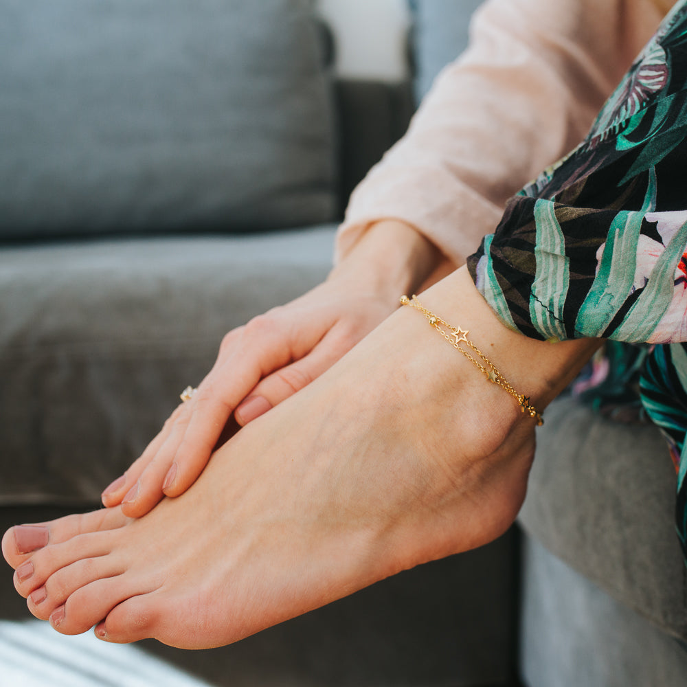 JULIE JULSEN ANKLET STEEL STARS
