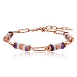 Julie Julsen Loving Stones Armband aus 16 lila Edelsteinen - Amethyst , Rosenquarz