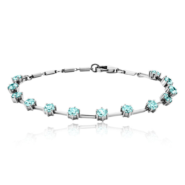 Julie Julsen Armband silber mit 13 hellblauen Zirkonia