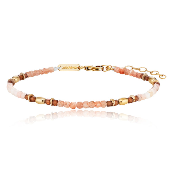 Julie Julsen Loving Stones Armband aus 58 beigen Edelsteinen - Hessonit-Granat, Opal, Sonnenstein