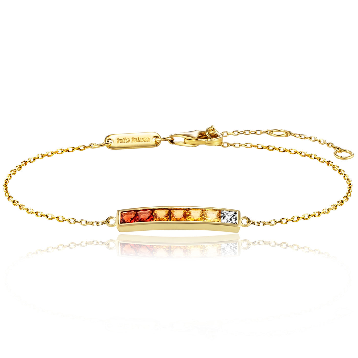 Julie Julsen Armband CRYSTAL LINE vergoldet mit 6 Natursteinen