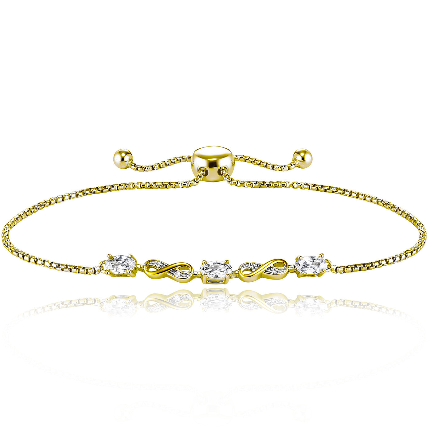 Julie Julsen Armband vergoldet mit 3 weiße Zirkonia