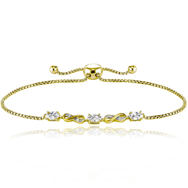 Julie Julsen Armband vergoldet mit 3 weiße Zirkonia