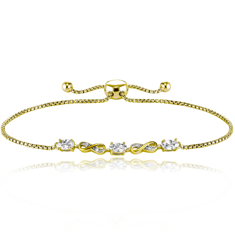 Julie Julsen Armband vergoldet mit 3 weiße Zirkonia