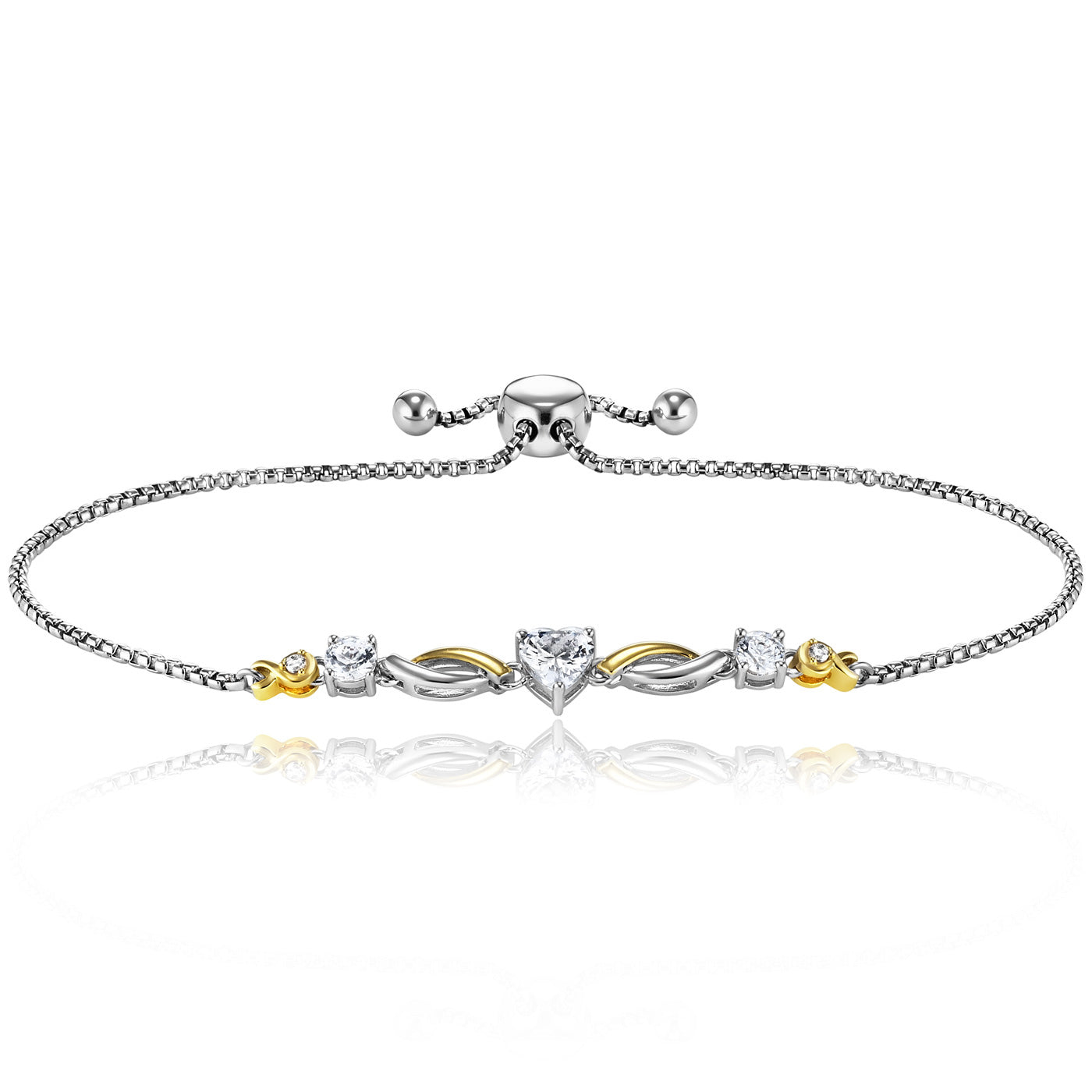 Julie Julsen Armband silber mit 3 weiße Zirkonia