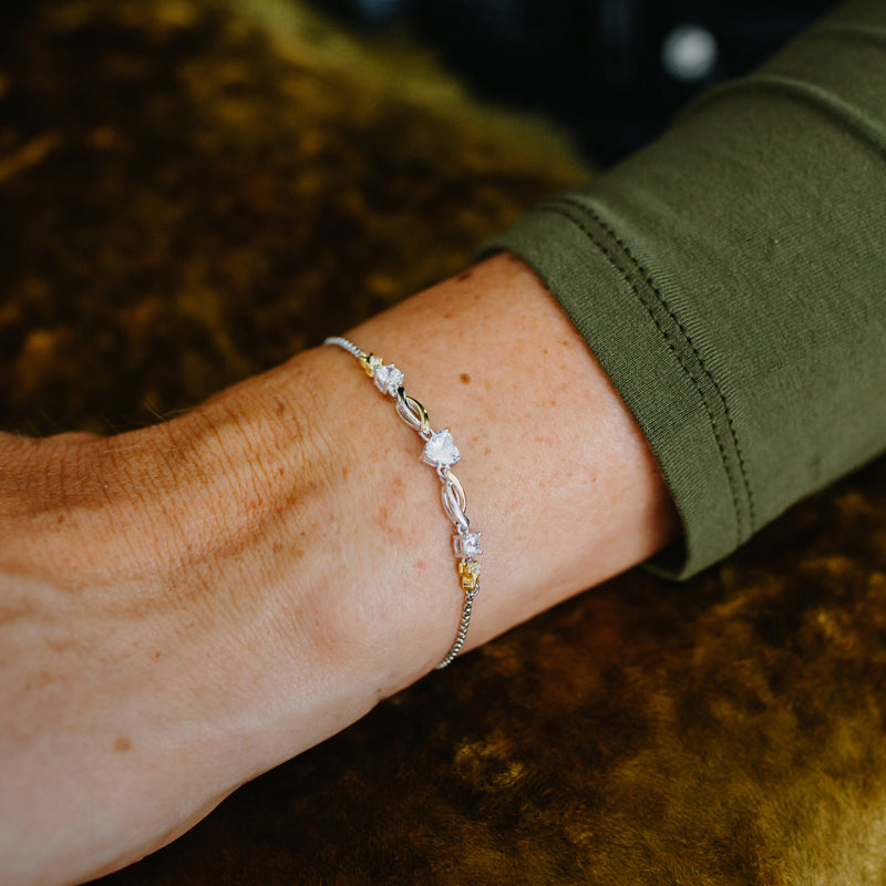 Julie Julsen Armband silber mit 3 weiße Zirkonia