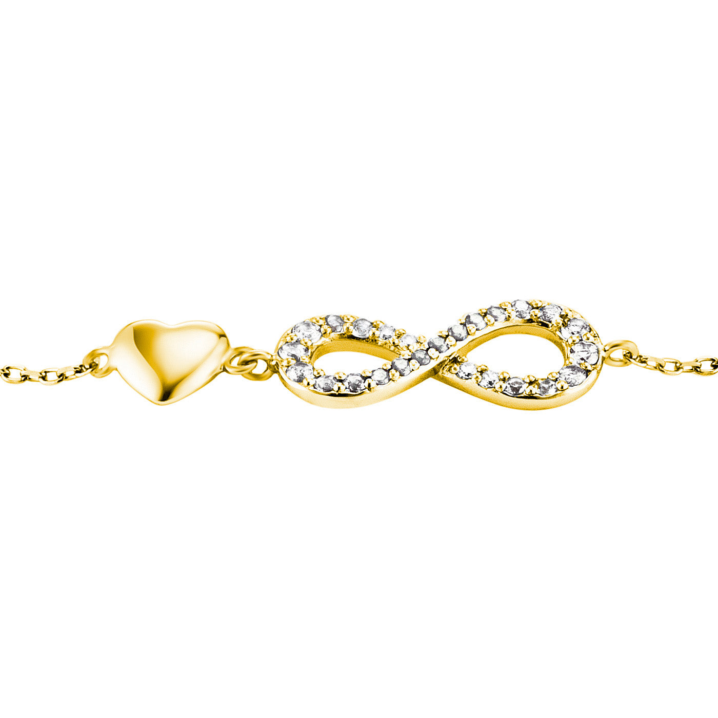 Julie Julsen Armband INFINITY vergoldet mit 25 weiße Zirkonia