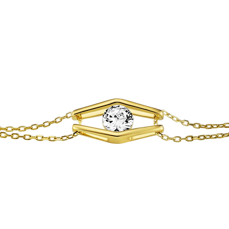 Julie Julsen Armband TRAPPED CRYSTAL vergoldet 1 weißen Zirkonia