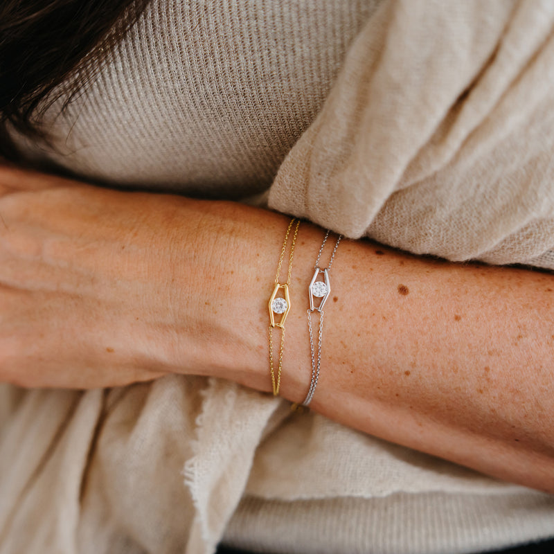 Julie Julsen Armband TRAPPED CRYSTAL vergoldet 1 weißen Zirkonia