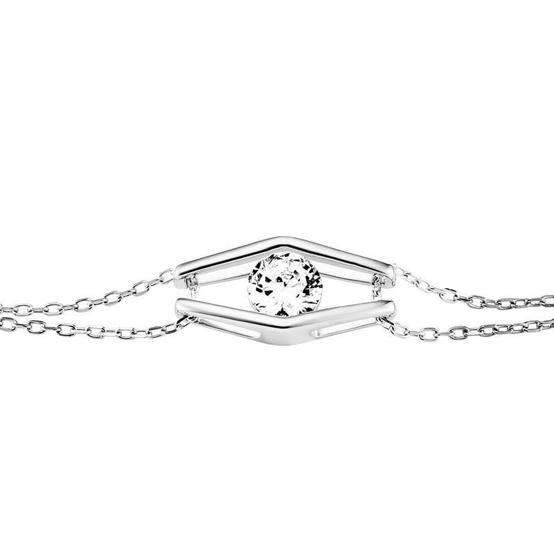 Julie Julsen Armband TRAPPED CRYSTAL silber 1 weißen Zirkonia