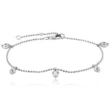 Julie Julsen Armband HANGING CRYSTAL silber 5 weiße Zirkonia