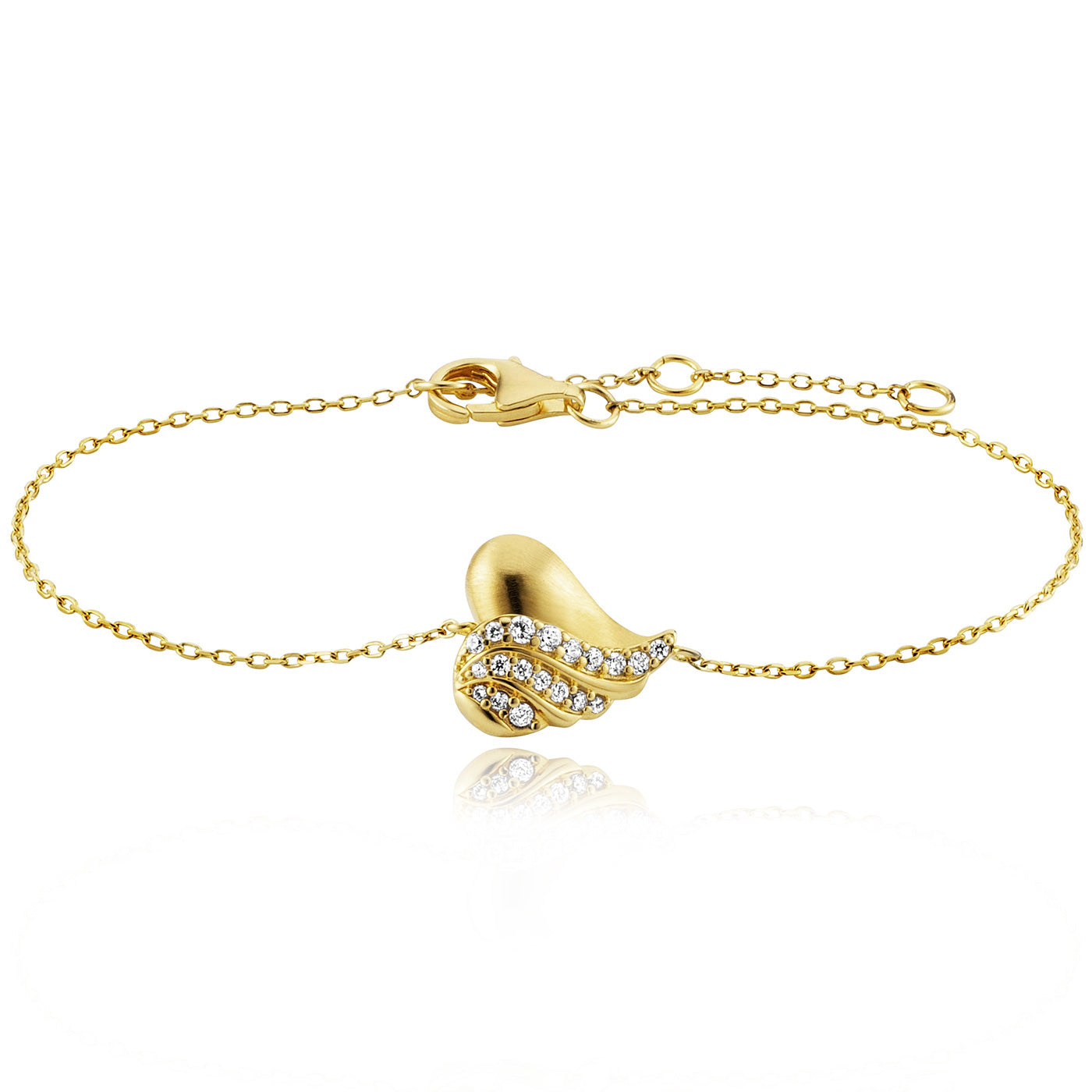 Julie Julsen Armband HEART Silber vergoldet mit 19 weißen Zirkonia