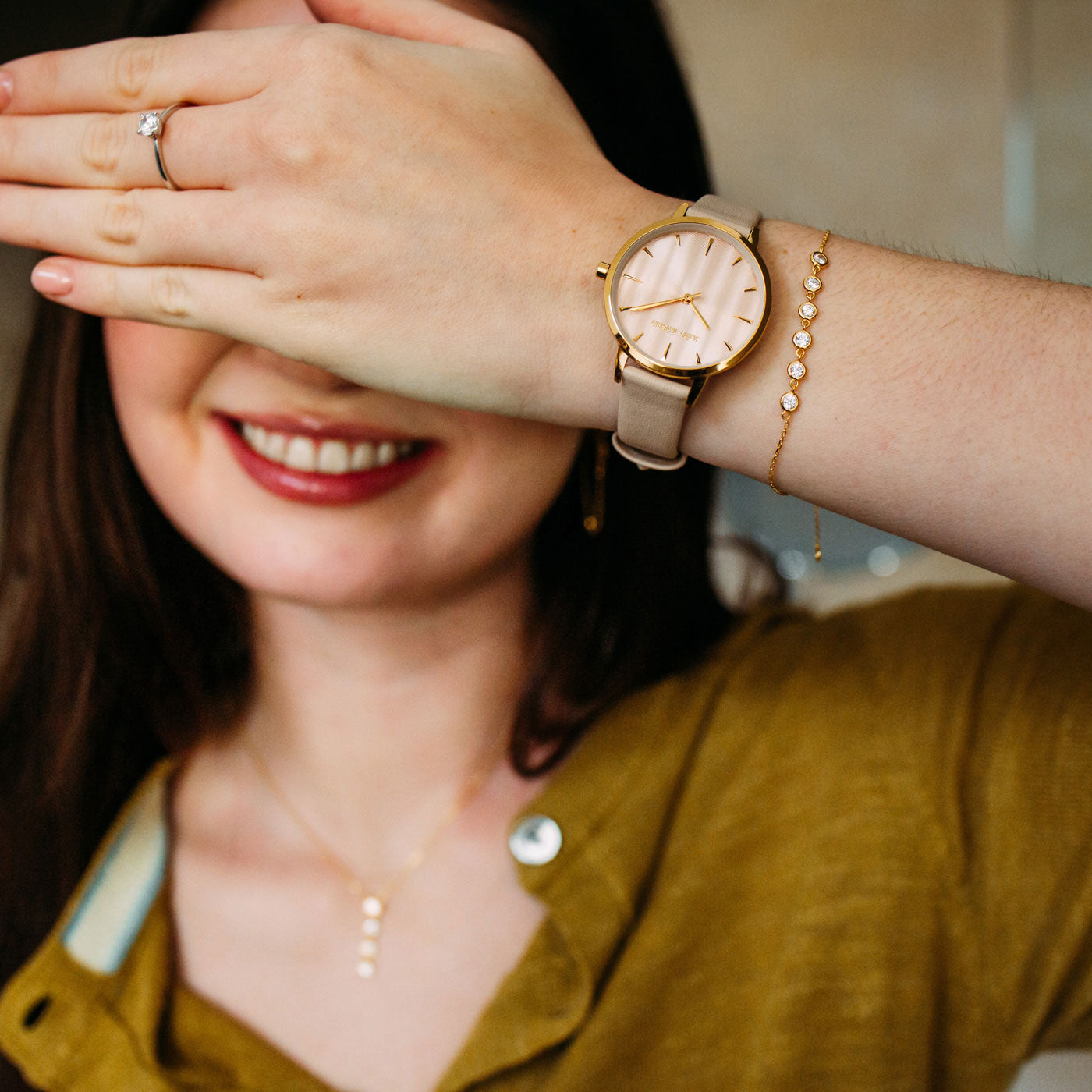Julie Julsen Armband Silber vergoldet mit 6 weißen Zirkonia