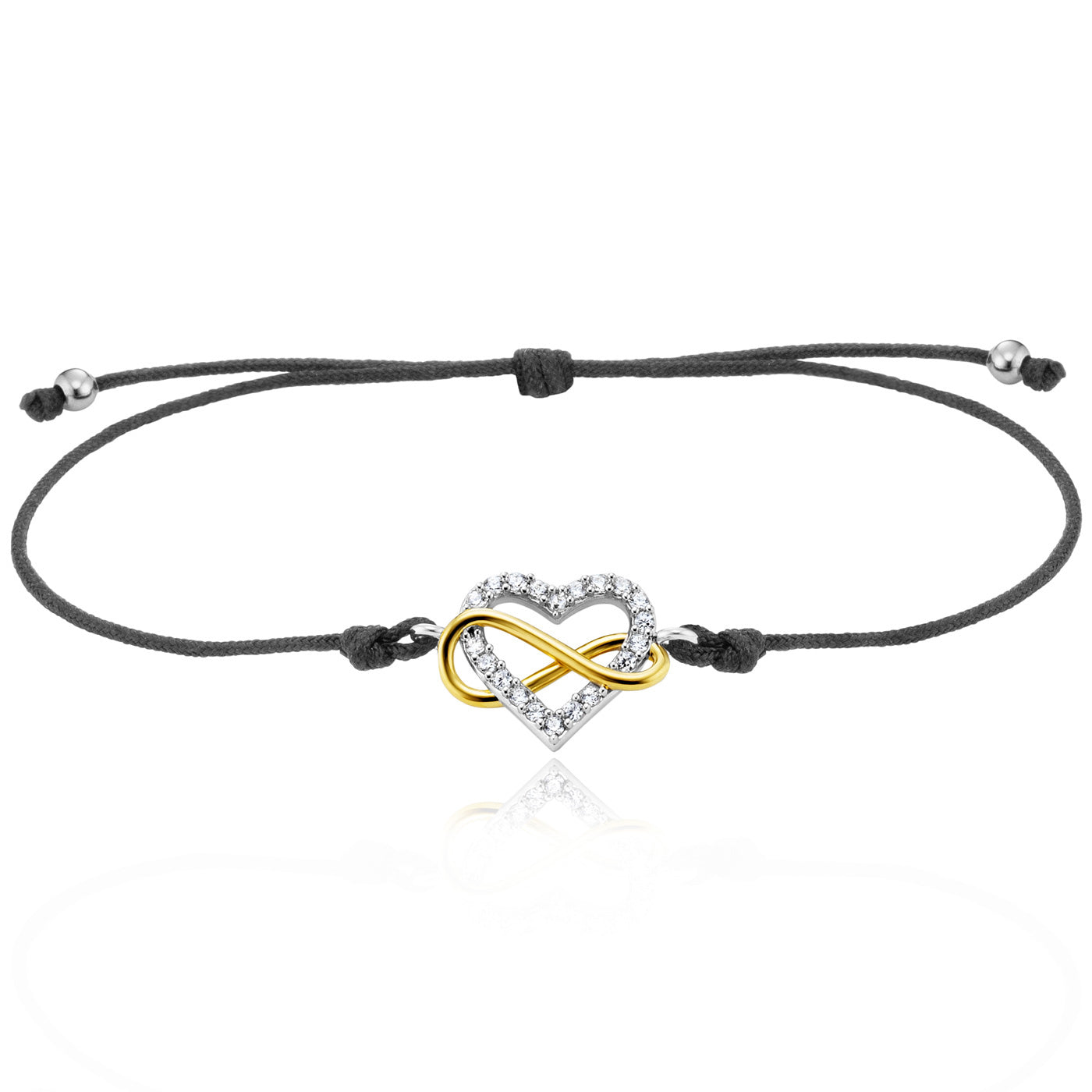 Julie Julsen Armband INFINITY HEART silber mit 20 weiße Zirkonia
