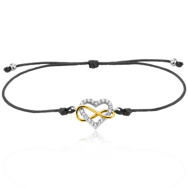 Julie Julsen Armband INFINITY HEART silber mit 20 weiße Zirkonia