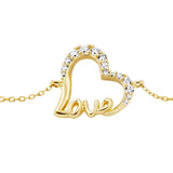 Julie Julsen Armband HEART LOVE vergoldet mit 10 weiße Zirkonia