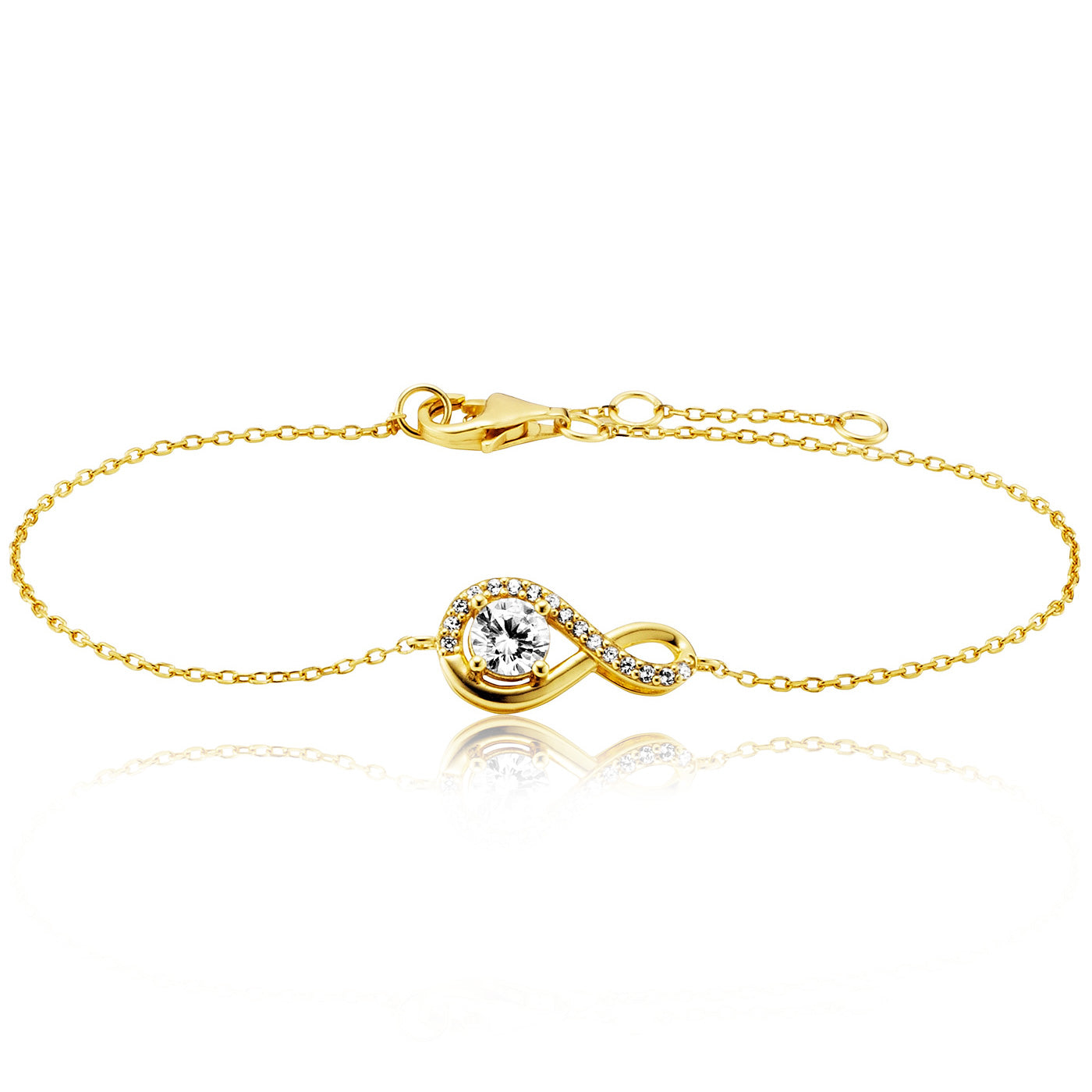 Julie Julsen Armband INFINITY Silber vergoldet mit 17 weißen Zirkonia