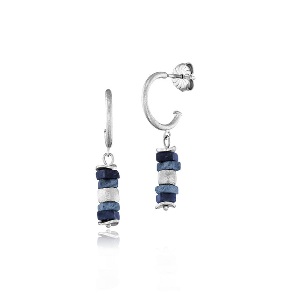 Julie Julsen Loving Stones Ohrschmuck aus 8 blauen Edelsteinen - Dumortierit